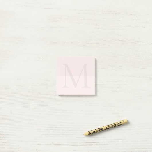 Lichtroze Monogram Eerste Letter Post-it® Notes (Op bureau)