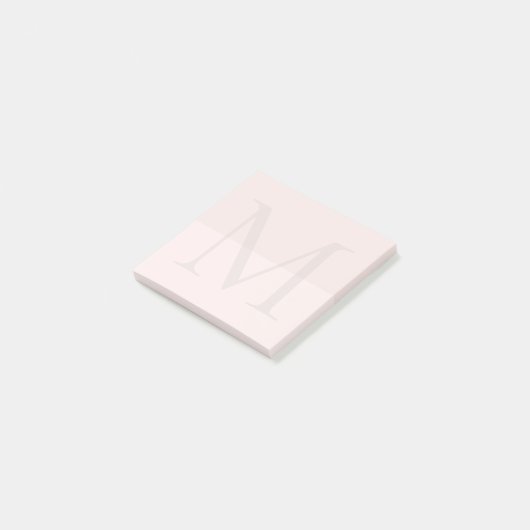 Lichtroze Monogram Eerste Letter Post-it® Notes (Schuin)