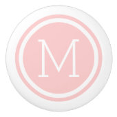 Lichtroze Monogram Gepersonaliseerde Ladeknop Keramische Knop (Voorkant)
