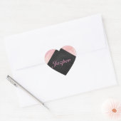 Lichtroze monogram hart sticker (Envelop)
