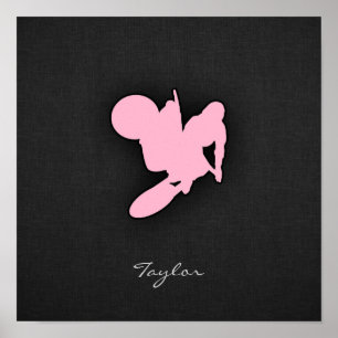 Lichtroze motocross poster