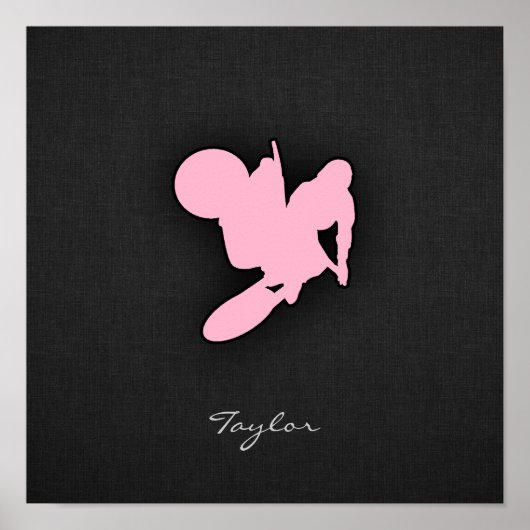 Lichtroze motocross poster (Voorkant)