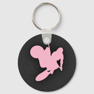Lichtroze motocross sleutelhanger