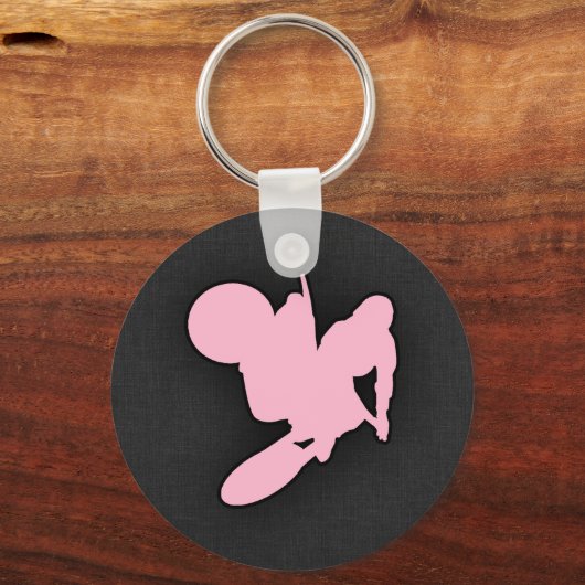 Lichtroze motocross sleutelhanger (Voorkant)