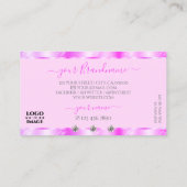Lichtroze mousserende diamanten met Logo Visitekaartje (Achterkant)