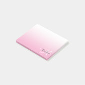 Lichtroze Ombre Elegant monogram Post-it® Notes (Schuin)