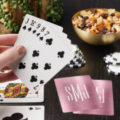 Lichtroze Ombre Folie Drieletter Monogram Pokerkaarten (Insitu)