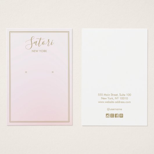 Lichtroze Ombre Signature Font die display verdien Visitekaartje (Voorkant /achterkant)