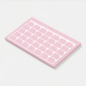 Lichtroze ongedateerde kalender post-it® notes (Schuin)