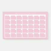 Lichtroze ongedateerde kalender post-it® notes (Voorkant)