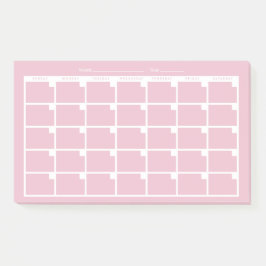 Lichtroze ongedateerde kalender post-it® notes
