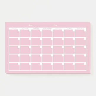 Lichtroze ongedateerde kalender post-it® notes