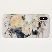 Lichtroze oranje florale blauwe waterverf splash Case-Mate iPhone case (Achterkant (horizontaal))