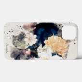 Lichtroze oranje florale blauwe waterverf splash Case-Mate iPhone case (Achterkant (horizontaal))