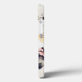 Lichtroze oranje florale blauwe waterverf splash Case-Mate iPhone case (Achterkant / Links)