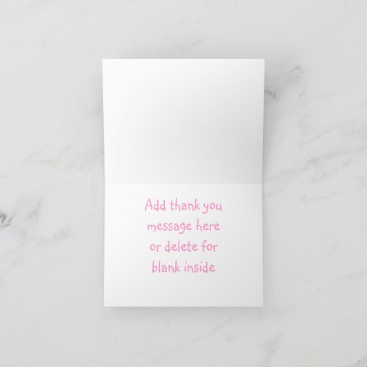 Lichtroze paardenverjaardag Bedankt Opmerking Kaar (Binnen)