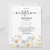 Lichtroze Paarse Delicate Wildflower 1e Verjaardag Kaart (Voorkant)