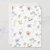 Lichtroze Paarse Delicate Wildflower 1e Verjaardag Kaart (Achterkant)