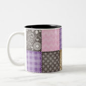 Lichtroze, Paarse & gekantelde blik Tweekleurige Koffiemok (Links)