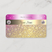Lichtroze Paarse goudglitter met diamanten Visitekaartje (Voorkant)