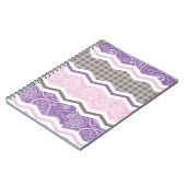 Lichtroze, Paarse & Taupe Country Patterns Notitieboek (Linkerzijde)