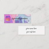 Lichtroze Paarse Waterverf Verf instagram Mini Visitekaartje (Voorkant / Achterkant)