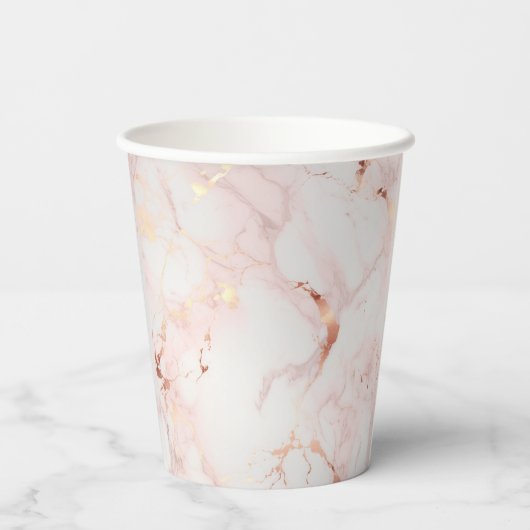 Lichtroze papieren beker (Achterkant)