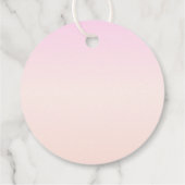Lichtroze & perzikgradiënt Ombre Naam & Monogram Bedankjes Labels (Achterkant)