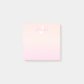 Lichtroze & perzikgradiënt Ombre Naam & Monogram Post-it® Notes (Voorkant)