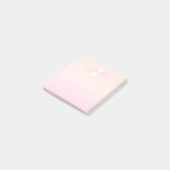 Lichtroze & perzikgradiënt Ombre Naam & Monogram Post-it® Notes (Schuin)