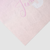 Lichtroze & perzikgradiënt Ombre Naam & Monogram Tissuepapier (Detail)