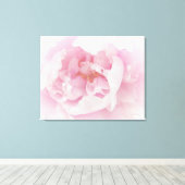 Lichtroze pioenbloem canvas afdruk (Insitu (Houten vloer))