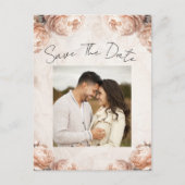 Lichtroze pioenbloemen  Save the Date Aankondigingskaart (Voorkant)