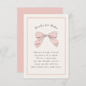 Lichtroze Plaid Bow Elegant Baby shower Informatiekaartje (Voorkant / Achterkant)