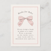 Lichtroze Plaid Bow Elegant Baby shower Informatiekaartje (Voorkant)
