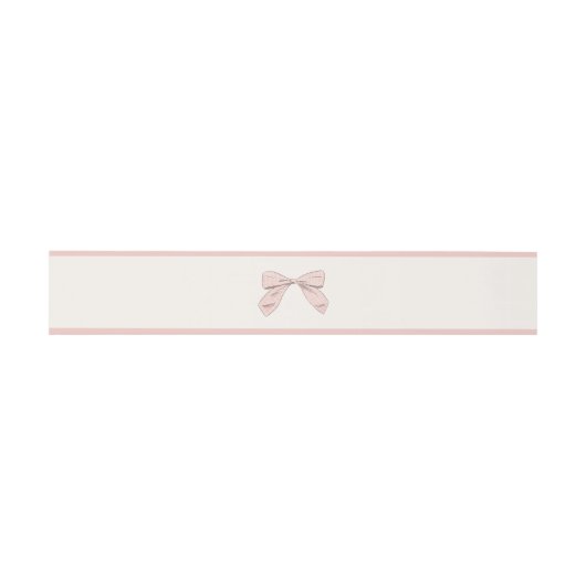 Lichtroze Plaid Bow Elegant Meisje Baby shower Uitnodigingen Wikkel (Vlak)
