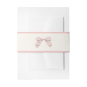 Lichtroze Plaid Bow Elegant Meisje Baby shower Uitnodigingen Wikkel (Voorkant Voorbeeld)