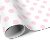 Lichtroze polaire dot op witte middelgrote ruimte cadeaupapier (Rol Hoek)