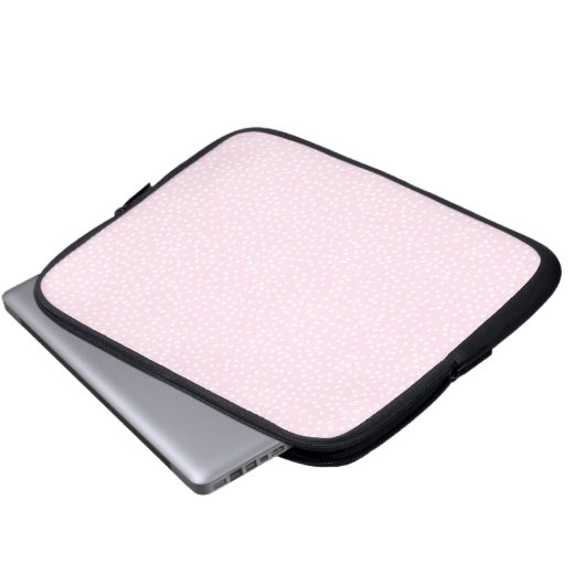 lichtroze polka dot laptophoes laptop sleeve (Voorkant onderkant)
