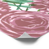 Lichtroze pony en Roos Floral Wedding Poster (Hoek)