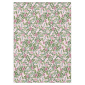 Lichtroze pony en Roos Floral Wedding Tafelkleed (Voorkant)