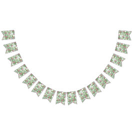 Lichtroze pony en Roos Floral Wedding Vlaggetjes