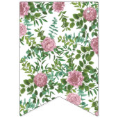 Lichtroze pony en Roos Floral Wedding Vlaggetjes (Eerste vlag)