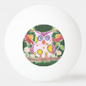 Lichtroze poot met groene achtergrond pingpongbal (Achterkant)