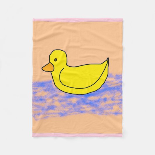 Lichtroze Popcorn Anime Ducky Fleece Deken (Voorkant)