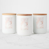 Lichtroze pot met deksel voedselcontainer etiket (Flessen)