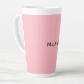 Lichtroze professioneel uniek casual handschrift latte mok (Linkerhoek)