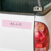 Lichtroze professioneel uniek klassiek handschrift bumpersticker (Op Truck)