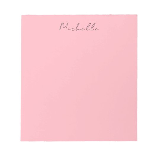 Lichtroze professioneel uniek klassiek handschrift notitieblok (Voorkant)