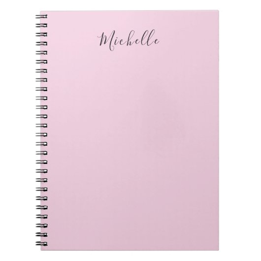 Lichtroze professioneel uniek klassiek handschrift notitieboek (Voorkant)